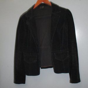 Toska Women's Jacket  Black Color Velvet One Front Button Jacket